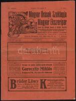 1913 Magyar Órások Szaklapja és Magyar ékszeripar. XV. évf. 8. sz., 1913. április 15. Szerk.: Nagy László. Papírkötés, kissé foltos, IV+169-192 p.