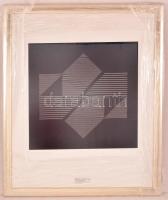 Serényi H. Zsigmond (1937- ): Konstrukció 2013, szitanyomat, papír, jelzett, üvegezett fa keretben, ...