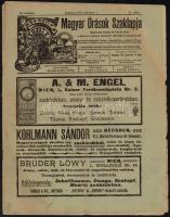 1905 Magyar Órások Szaklapja. VII. évf. 21. sz., 1905. november 1. Szerk.: Nagy László. Papírkötés, 253-264 p.