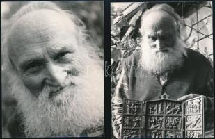 Csúcs Ferenc (1905-1999) szobrász, éremművészről készült 4 db fotó, jelzés nélkül, 12×9 cm