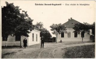 Bogács, Borsod-Bogács; utcakép és községháza