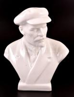 Lenin porcelán büszt, fehér mázas, hibátlan, jelzett, m: 27 cm