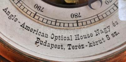 Fa tokos barométer Anglo-Amrican Optical, Nagy és Wenberger felirattal. szép állapotban  d: 8 cm, to...