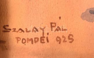 Szalay Pál (1891-1975): Pompei 1925. Akvarell, papír, jelzett, üvegezett keretben, 16×20 cm