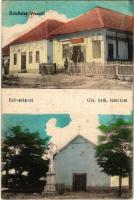 1919 Viss, Görög katolikus templom, Hangya szövetkezeti üzlet és saját kiadása (Rb)
