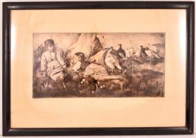 Magyar Mannheimer Gusztáv (1859-1937) - Prihoda István (1891-1956): Gyöngytyúkokra vigyázó gyerekek....