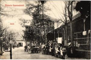 Szentendre, Szanatórium üdülő, villa, vendéglő kertje, kút Főzésre, ivásra nem alkalmas táblával. Kiadja Lichtenstein Miksa 375.