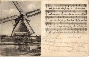 1916 Kiskundorozsma, Szélmalom, kotta. Váradi Márton kiadása / windmill, music sheet (fl)