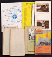 1924-1967 Vegyes osztrák idegenforgalmi kiadványok, és térképek, 9 db. Változó állapotban, közte szakadozottakkal.