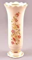 Zsolnay virág mintás váza, kézzel festett, jelzett, hibátlan, m: 20 cm