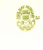 Zsolnay virág mintás váza, kézzel festett, jelzett, hibátlan, m: 20 cm