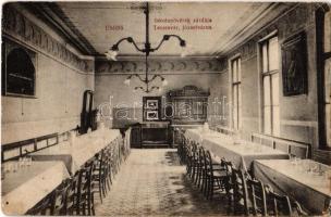 1911 Temesvár, Timisoara; Józsefvárosi Iskolanővérek zárdája, ebédlő, belső / Iosefin, nunnery interior, dining hall (EK)