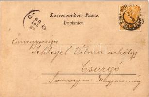 1899 Sarajevo, Quaipartie mit linken Ufer. Atelier Schädler / quay, tram