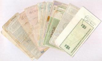 Olaszország 1976-1977. 18db csekk, 10 különféle kiadás, mind 100L értékben, közte egy sorszámkövető ...