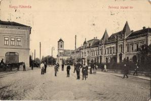 1908 Nagykikinda, Kikinda; Ferenc József tér, Hotel National szálloda, üzletek, templom. W. L. 626. / square, hotel, shops, church (kis sarokhiány / small corner shortage)
