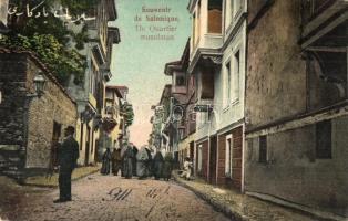1911 Thessaloniki, Salonique; Un Quartier musulman / Muslim Quarter, street view. Matarasso, Saragoussi & Rousso (EK)