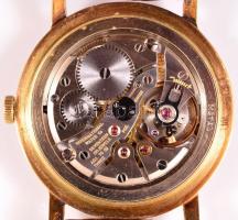 IWC 14 K arany karóra. Jelzett, működő mechanikus szerkezettel, erősen korrodált számlappal, bőr szí...