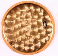 IWC 14 K arany karóra. Jelzett, működő mechanikus szerkezettel, erősen korrodált számlappal, bőr szí...