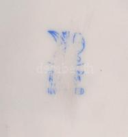 Kalocsai virágmintás porcelán bonbonier, kézzel festett, hibátlan, jelzett (kopott), d: 12 cm, m: 8 ...