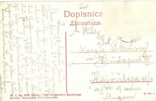 Brod, Bosanski Brod; Marktplatz / marketplace, shop of Deutsch. W. L. Bp. 2989. Verlag Vuko Jovanovi...