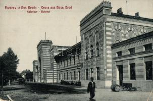 Brod, Bosanski Brod; Kolodvor / Bahnhof / railway station, barrel. W. L. Bp. 4990. (EB)