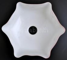 Retró festett üveg lámpabura, kis kopásokkal, d: 26 cm