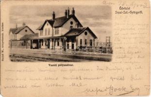 1902 Sepsiszentgyörgy, Sfantu Gheorghe; vasúti pályaudvar, vasútállomás / Bahnhof / railway station (EM)