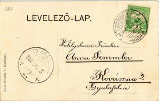 1908 Zsombolya, Hatzfeld, Jimbolia; pályaudvar, vasútállomás. Kapható Perlstein F. / Bahnhof / railw...