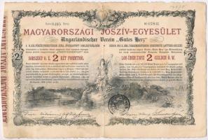 Budapest 1888. Magyarországi Jószív-Egyesület sorsjegykölcsön 2Ft-ról, szárazpecséttel, bélyegzéssel T:II,II-