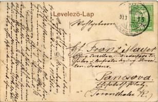 1913 Podolin, Podolínec (Szepes, Zips); Fő utca, városház. Szankovszky felvétele és kiadása / main s...