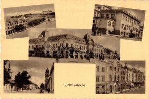 Léva, Levice - 3 db régi városképes lap, ebből 1 fotó / 3 pre-1945 town-view postcards, among those ...