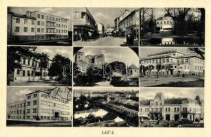 Léva, Levice - 3 db régi városképes lap, ebből 1 fotó / 3 pre-1945 town-view postcards, among those ...