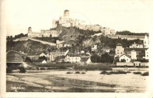 1934 Trencsén, Trencín; látkép a várral, híd / Trenciansky hrad / castle, bridge. Holoubkova photo (EK)