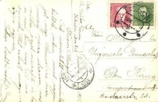 1934 Trencsén, Trencín; látkép a várral, híd / Trenciansky hrad / castle, bridge. Holoubkova photo (...