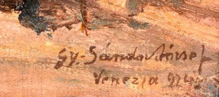 Gyömrői Sándor József (1887-1936): Velence. Olaj, vászon, jelzett, keretben, 43×33 cm