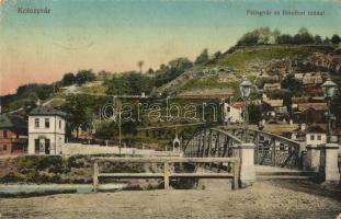 1917 Kolozsvár, Cluj; Fellegvár az Erzsébet híddal, üzlet / Cetatuie / villa alley with bridge, shop (EK)