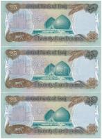 Irak 1986. 25D (6x) sorszámkövetők T:I
Iraq 1986. 25 Dinars (6x) sequential serials C:UNC
Krause 7...
