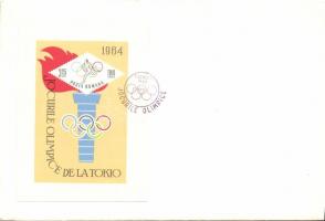 1964 Tokiói olimpia fogazott + vágott sor Mi 2309-2324 + vágott blokk 58 7 db FDC