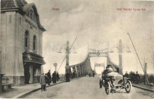 1913 Arad, Gróf Károlyi Gyula híd, automobilos montázs / bridge, automobile montage (EK)