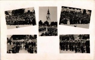 1940 Margitta, Marghita; országzászló avatási ünnepség a bevonuláskor. Sass Béla felvétele / Hungarian flag inauguration at the entry of the Hungarian troops