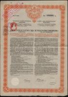 1914. "Budapest Székesfőváros" 4 1/2%-os Kötelezvény bemutatóra 480K-ról (5x) magyar és né...