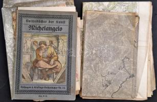 Vegyes papírrégiség tétel: 5 db katonai térkép, 20 db tábori posta, képeslapok, levelek, különféle o...