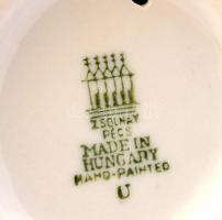Zsolnay cinege, kézzel festett, hibátlan, jelzett, m:12 cm