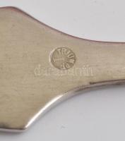 Ezüstözött alpakka készlet, pótolt elemekkel, többfajta jelzéssel, eredeti dobozban, összesen 31 db,...