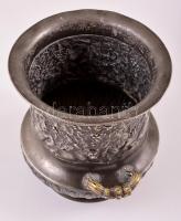 Borhűtők. 2 db jelzett ezüstözött alpakka, bacchanália jelenettel / Hallmarked alpacca wine coolers ...