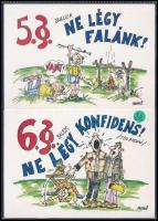 Balek Tízparancsolat. NYME EMK Erdészeti Múzeum kiadványa - 4 darabos modern humoros grafikai motívu...