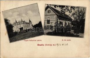 1912 Mosdós, Őrgróf Pallavicini palota, M. kir. posta