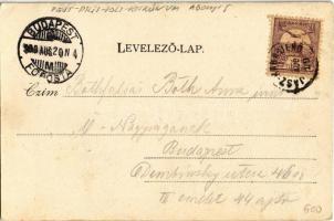 1900 Jászkarajenő, Római katolikus és Református templom, Iskola, utcakép. Art Nouveau, floral (EK)