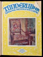 1931 Tündérujjak. VII. évf. 1-12 szám. Szerk.: Szegedy Ila, W. Bartha Emma. Átkötött félvászon-kötés, javított gerinccel, 7 melléklettel az 1931-es évfolyamból, 2 melléklettel az 1929-es , 1 melléklettel az 1926-os évfolyamokból, összesen 10 mellékletekkel, továbbá egy újságkivágással.