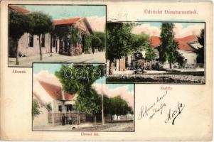 1907 Dunaharaszti, vasútállomás, orvosi lak, Laffert kastély. Hirsch Gyula kiadása (kis szakadás / small tear)